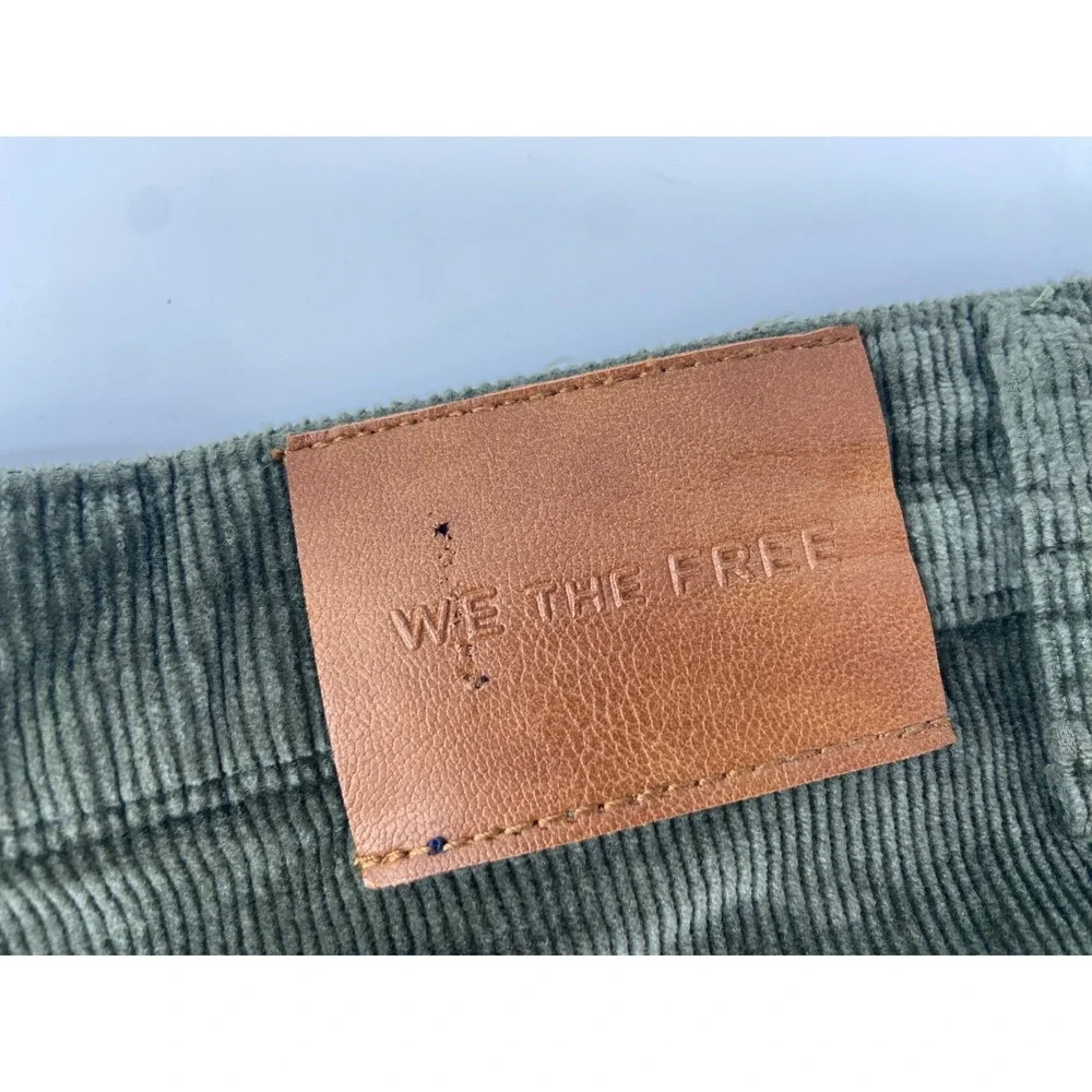 We The Free Pants Women 29 Moss Deep Trance Boyfriend Corduroy Barrel Leg